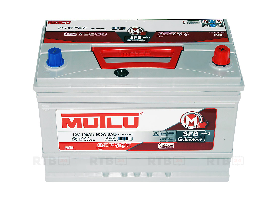 Аккумулятор MUTLU 100Ah 12V 850A D31С